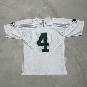 VTG NFL Players Green Bay Packers Brett Favre 4 White Jersey Men's SZ L Football